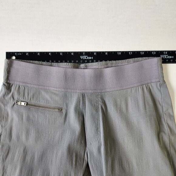 Athleta‎ Mod Trekkie Crop Pant 2 Gray Pull On Ankle Zip Stretch Urban Athleisure - Picture 5 of 12